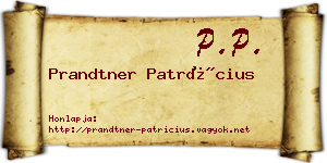 Prandtner Patrícius névjegykártya